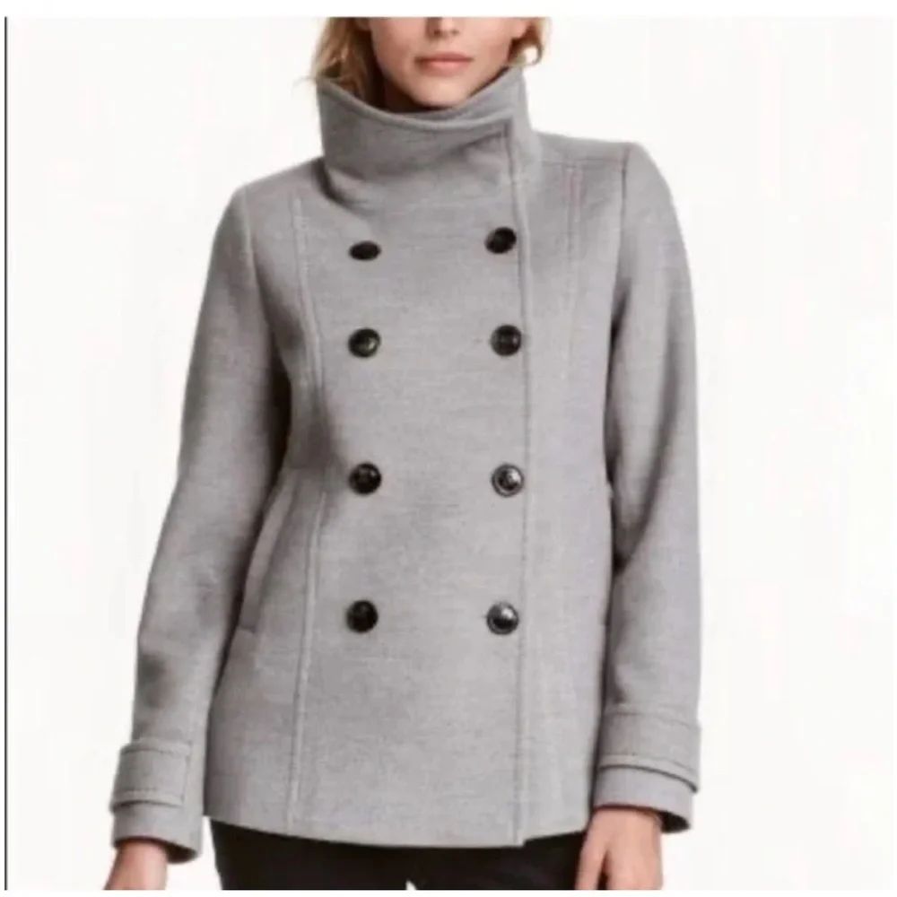 H&M gray peacoat